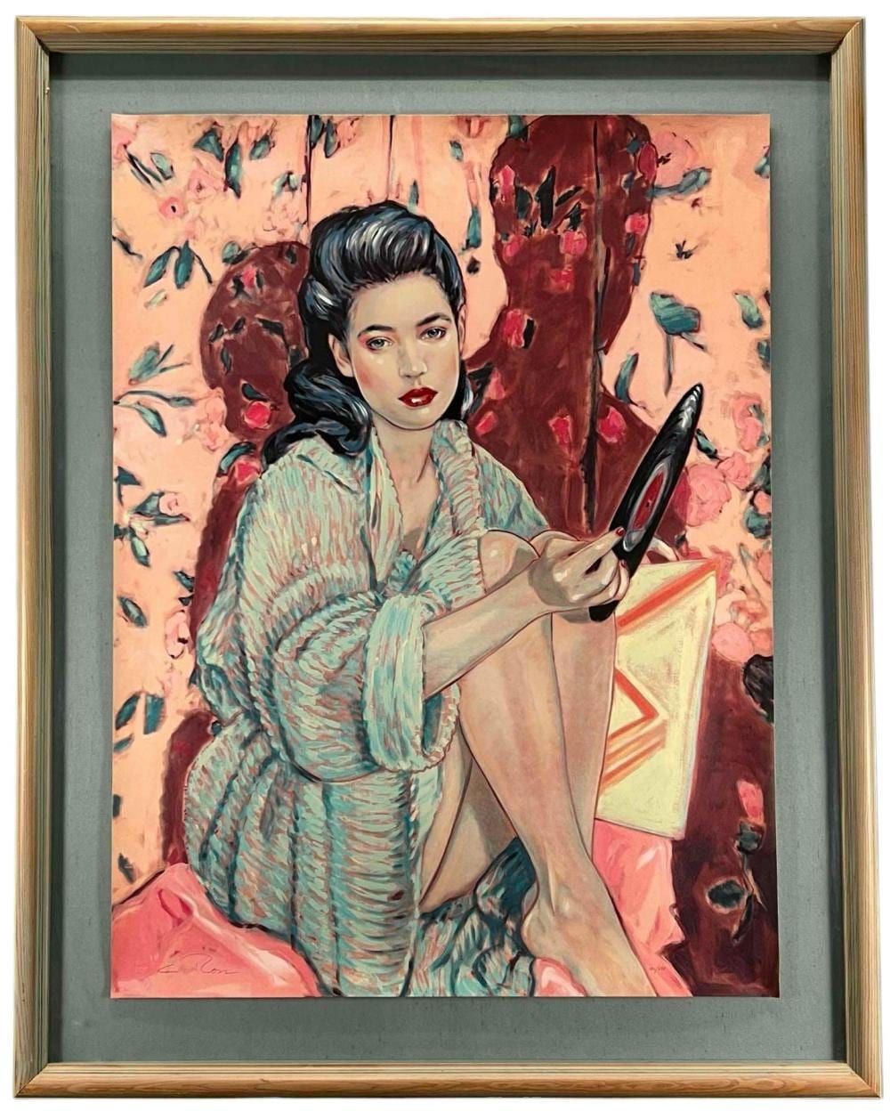 Colleen Ross comparable auction result: colleen ross american b 1946 heartbreaker serigraph notice elvis in the shadow