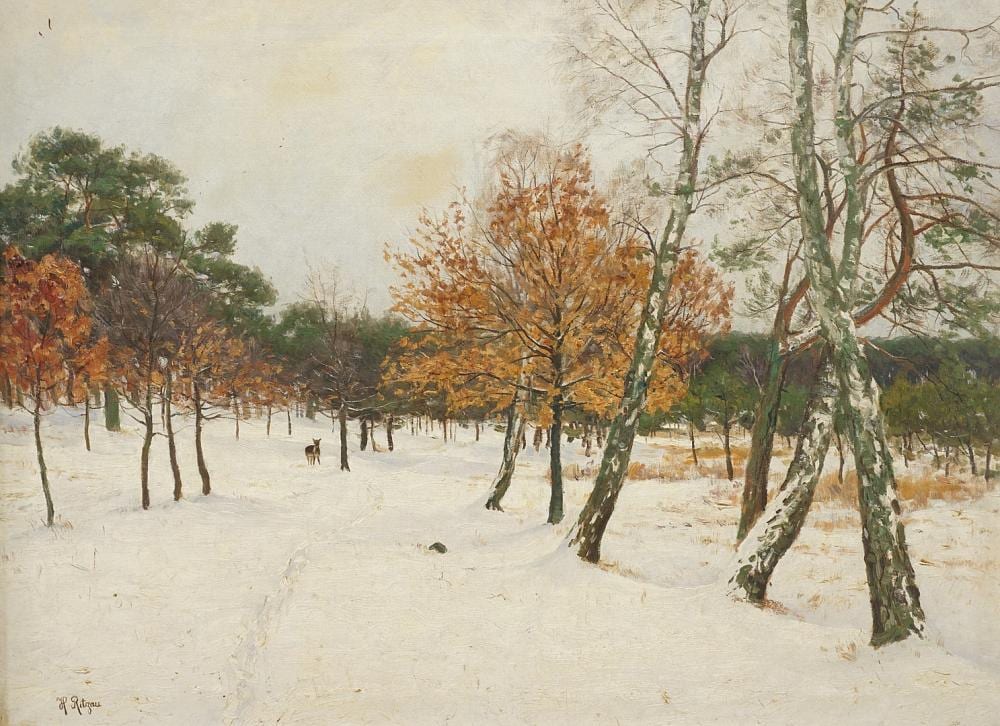 Hermann Ritzau comparable auction result: hermann ritzau 1866 1922 winter landscape