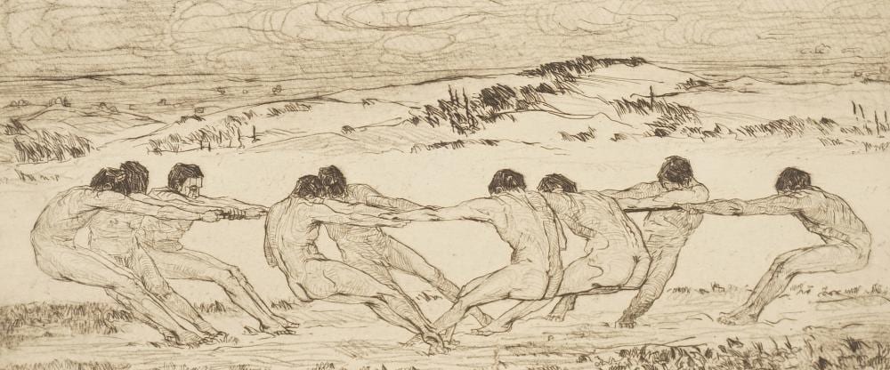 Georg Hermann Gelbke comparable auction result: georg gelbke 1882 1947 tauziehende tug of war athletes