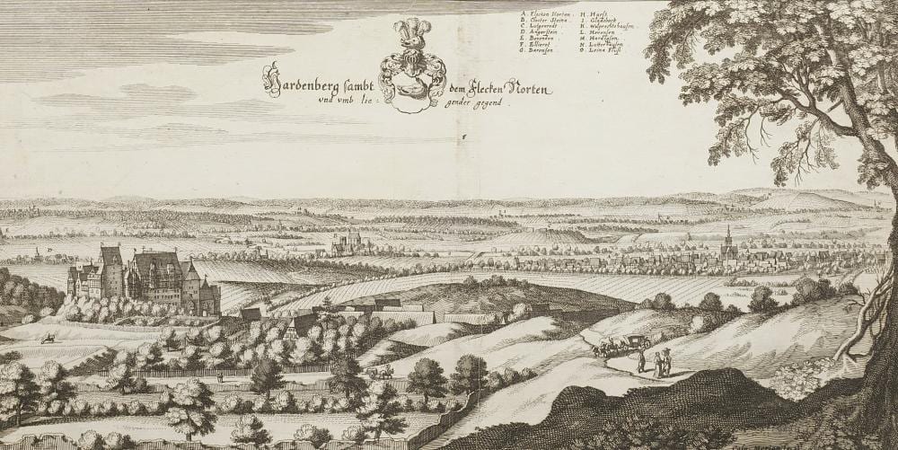 Kaspar Merian comparable auction result: caspar merian 1627 1686 general view of hardenberg