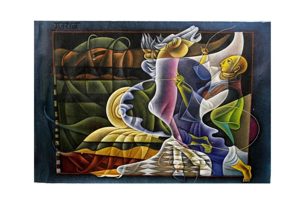 satish gujral 1925 2020 untitled signed top left acrylic on canvas · PLAKAS · 2025-05-07 Satish Gujral comparable auction result: satish gujral 1925 2020 untitled signed top left acrylic on canvas
