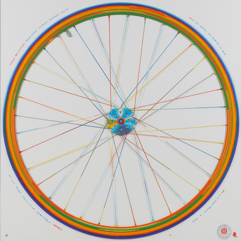 Greg Curnoe comparable auction result: gregory richard curnoe 1936 1992 doc morton front wheel 1980