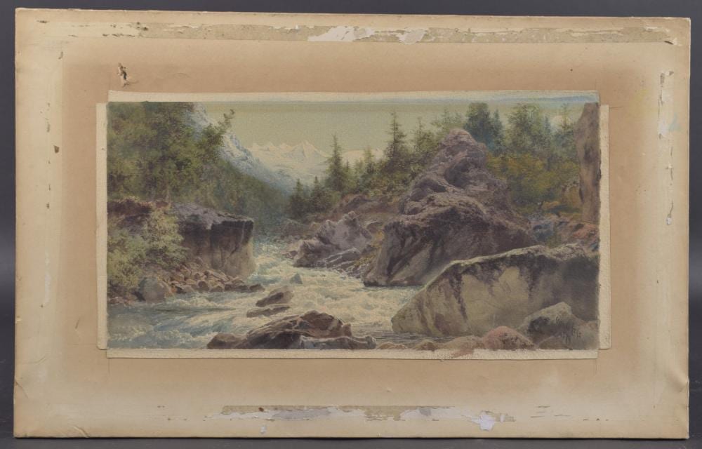 Arthur Croft comparable auction result: arthur croft 1828 1893 alpine river view watercolour signed and dated 1879 mounted on card un