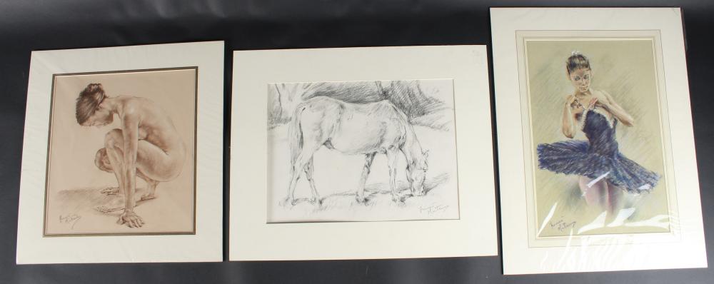 Franco Matania comparable auction result: franco matania 1922 2006 ballerina coloured pastels 43cm x 29cm life study crayon 35cm x