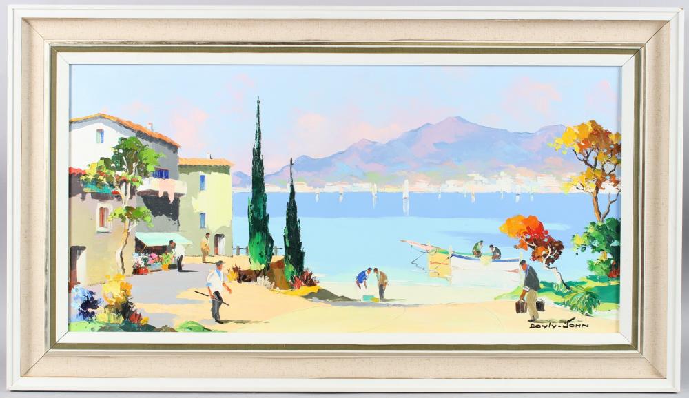 Cecil Rochfort D'Oyly-John comparable auction result: cecil rochfort d oyly john 1906 1993 along the spanish coast in the costa del sol spain view of