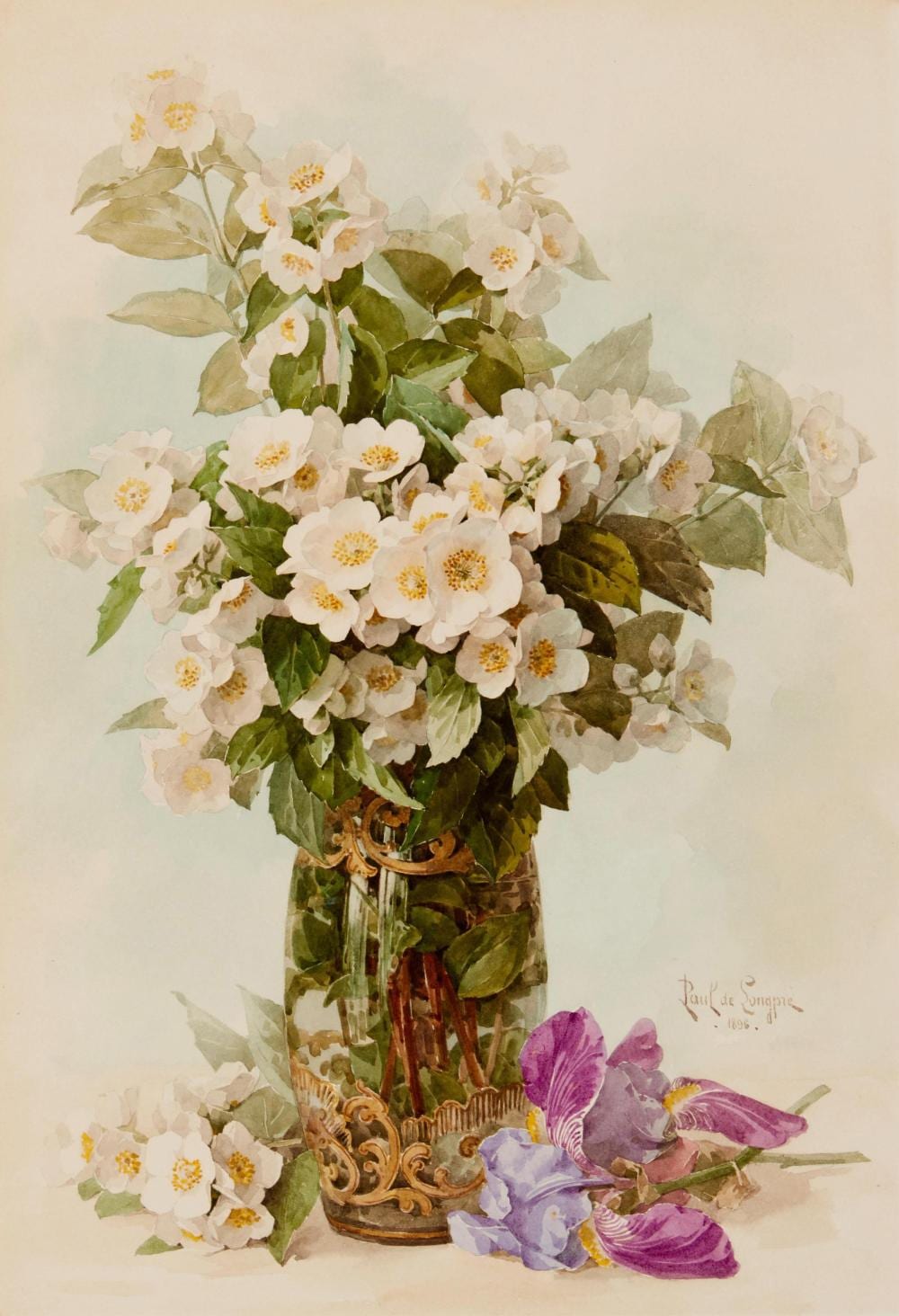 Paul De Longpre comparable auction result: paul de longpr 1855 1911 spring no 5 1896