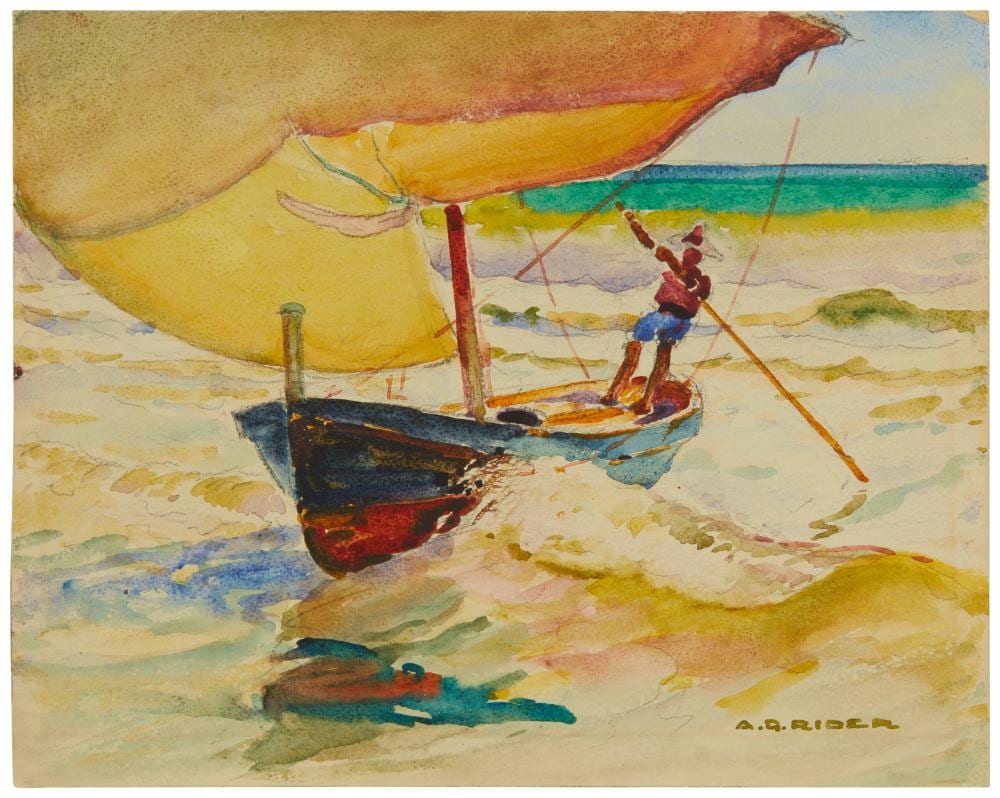 Arthur Grover Rider comparable auction result: arthur grover rider 1886 1975 balancing the sail
