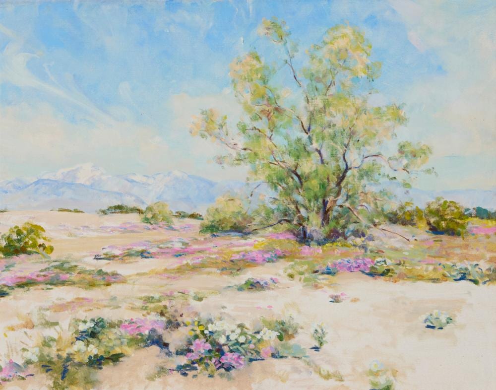 Agnes Pelton comparable auction result: agnes pelton 1881 1961 desert willow verbena and primroses circa 1940