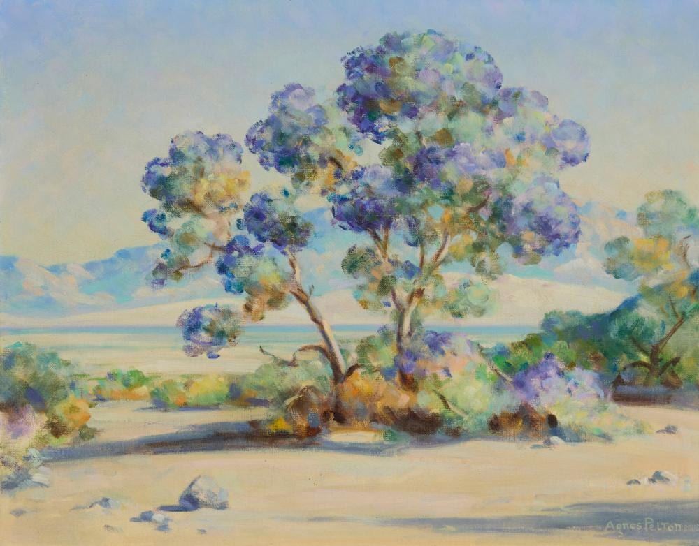 Agnes Pelton comparable auction result: agnes pelton 1881 1961 canyon smoke tree blooming circa 1942