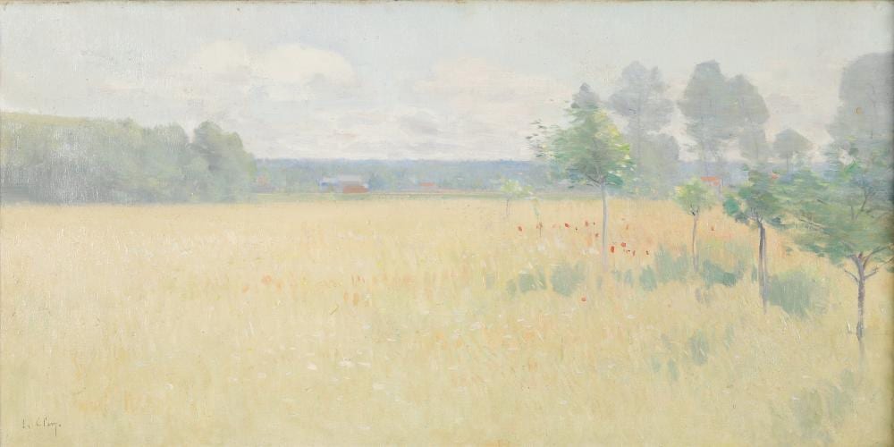 Eugène Clary comparable auction result: eug ne clary 1856 1926 vue du vexin pr s des andelys huile su