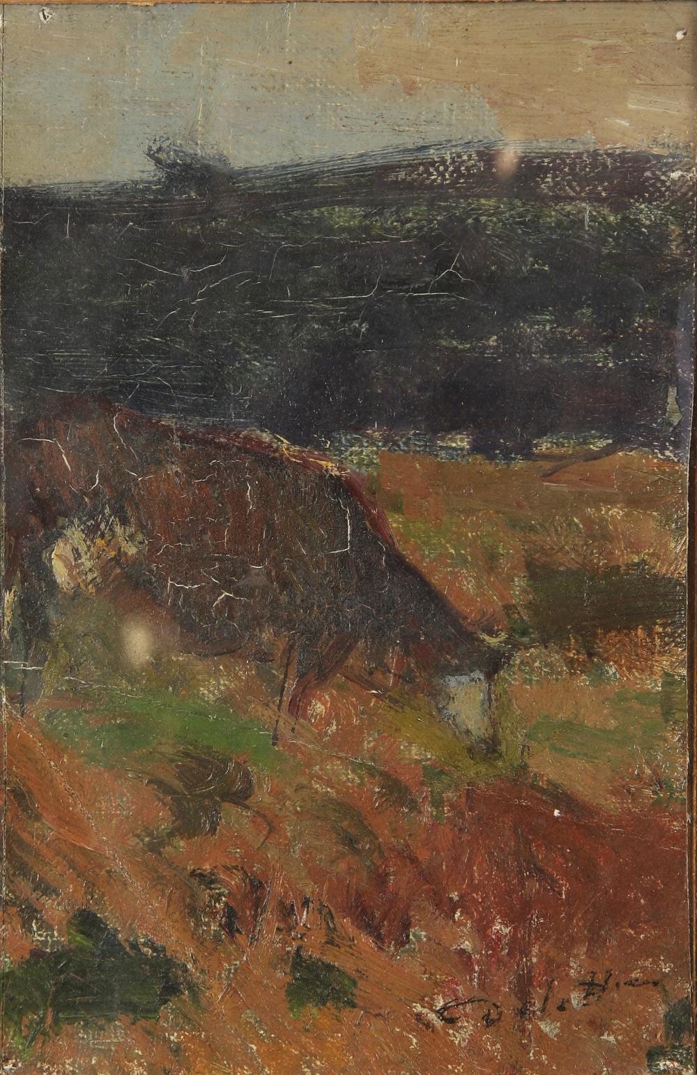 Joseph Delattre comparable auction result: joseph delattre 1858 1912 vache paissant huile sur toile maro