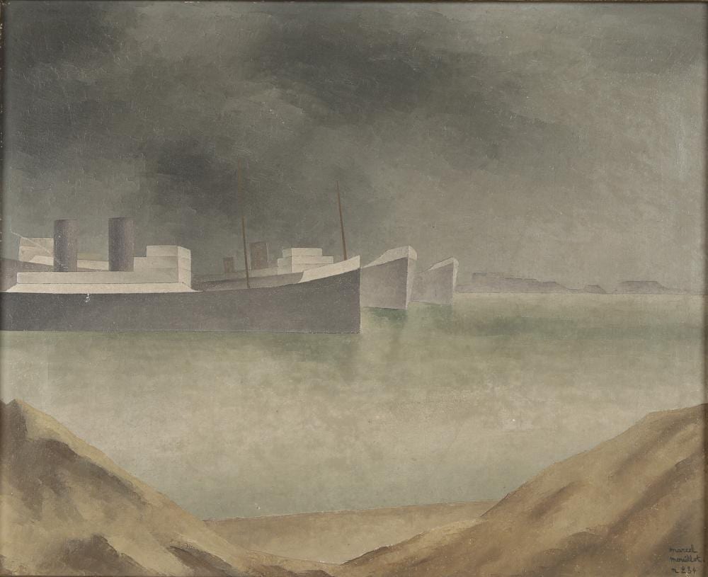 Marcel Mouillot comparable auction result: marcel mouillot 1889 1972 les bateaux huile sur toile sign e