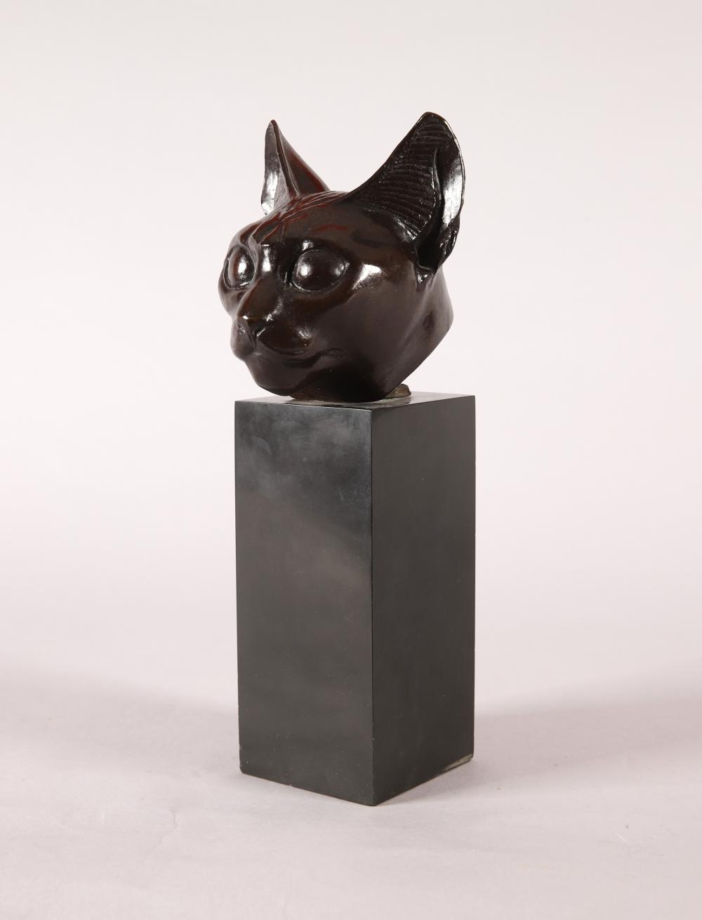 Charles Artus comparable auction result: charles artus 1897 1978 t te de chat gyptien bronze patine