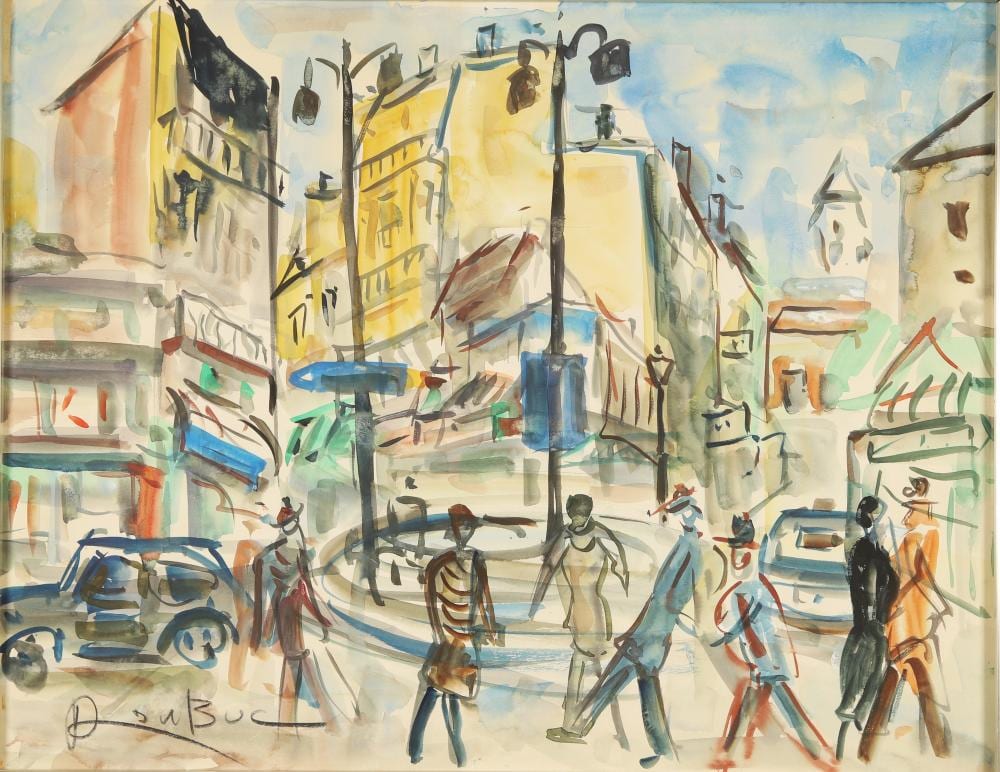 Roland Dubuc comparable auction result: roland dubuc 1924 1998 fontaine paris encre de chine et aqu