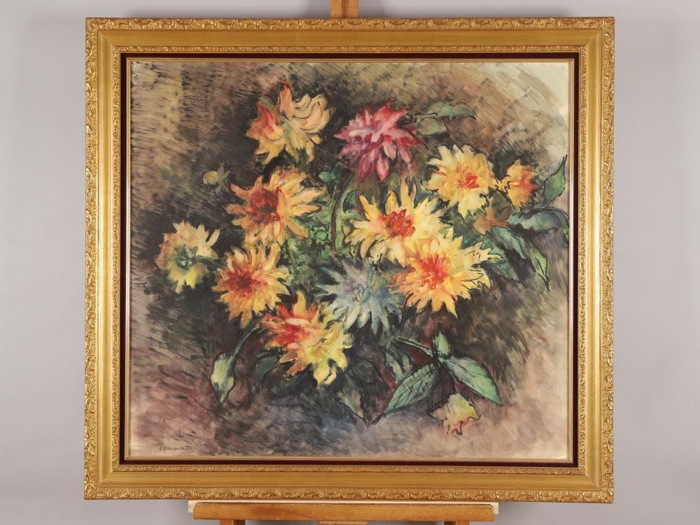 ren demeurisse 1895 1961 les dahlias aquarelle sign e 73 x · Les Andelys Enchères · 2025-04-26 René Demeurisse comparable auction result: ren demeurisse 1895 1961 les dahlias aquarelle sign e 73 x