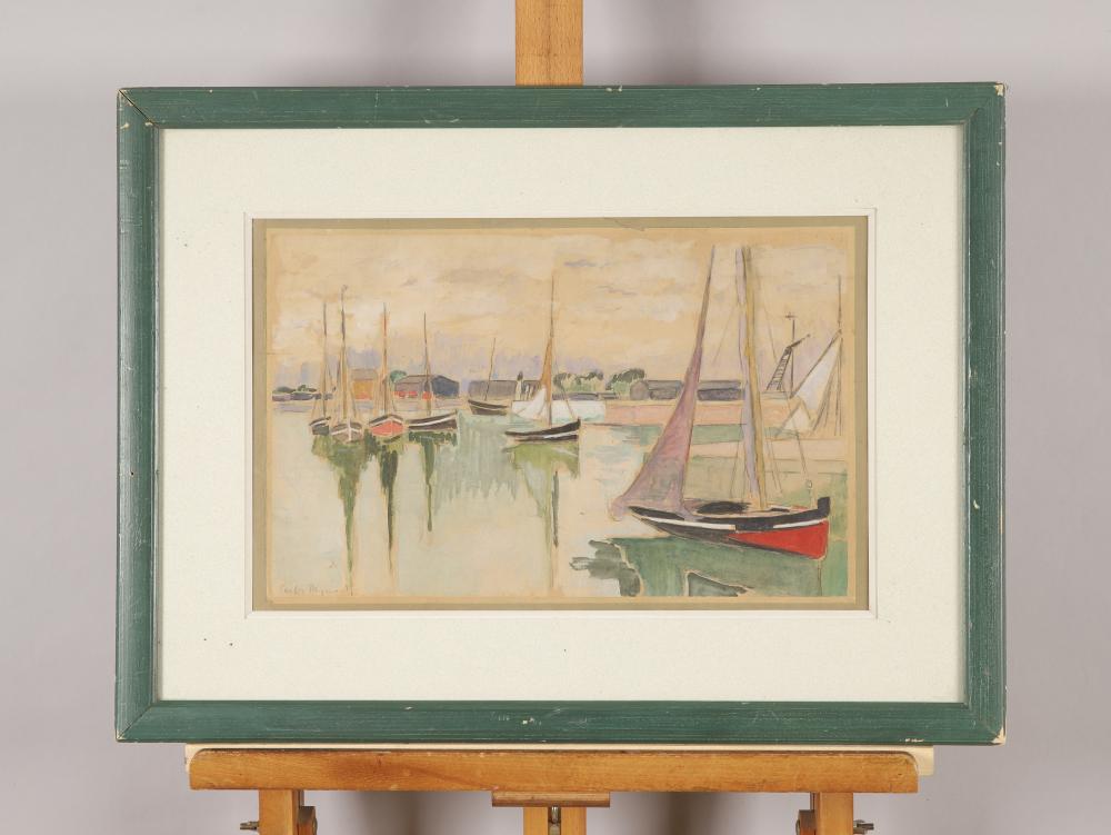 Carlos-Reymond comparable auction result: carlos reymond 1881 1970 le port aquarelle sign e 28 x 43 cm