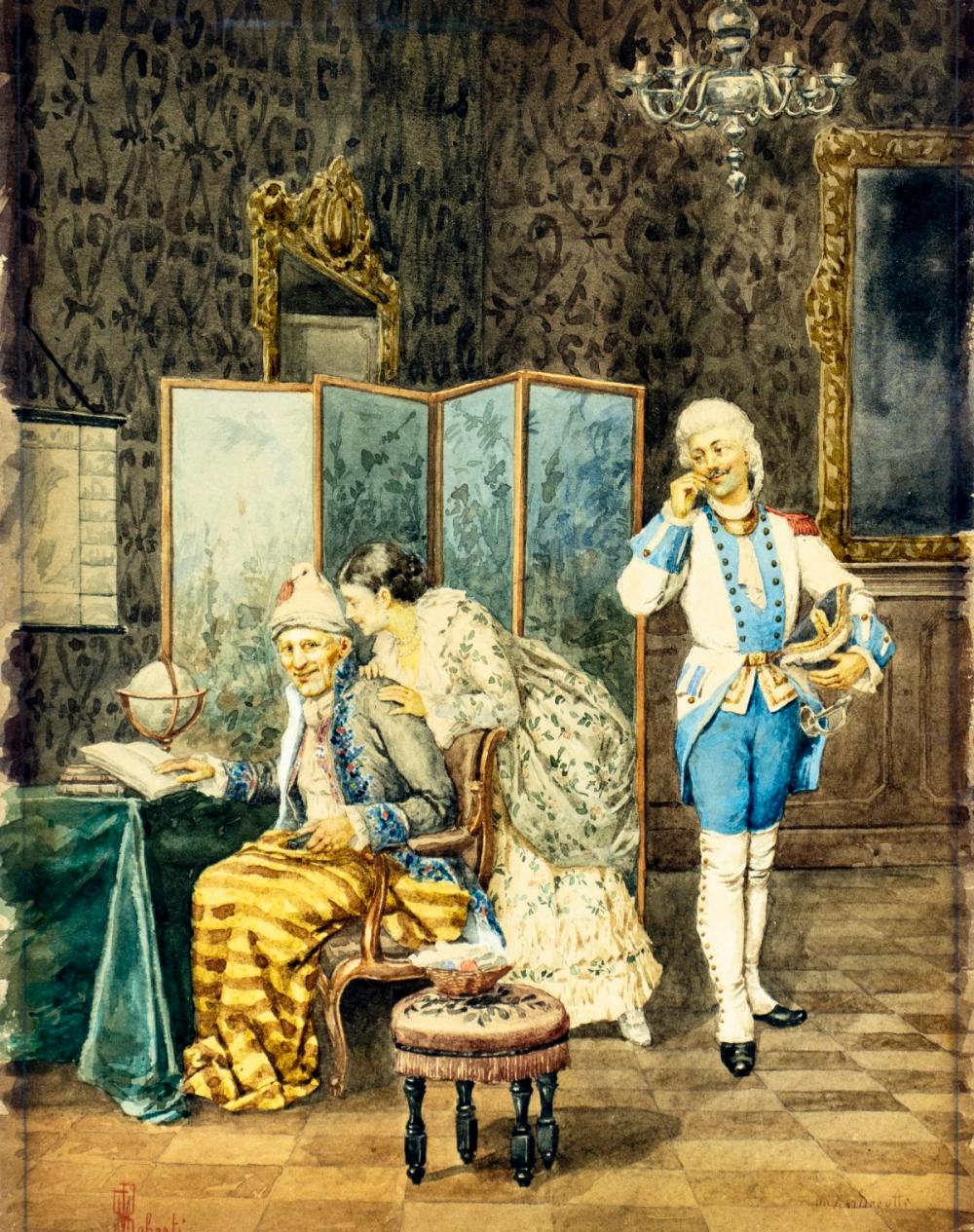 Aurelio Roberti comparable auction result: aurelio roberti italy 1842 1915 watercolor painting antique