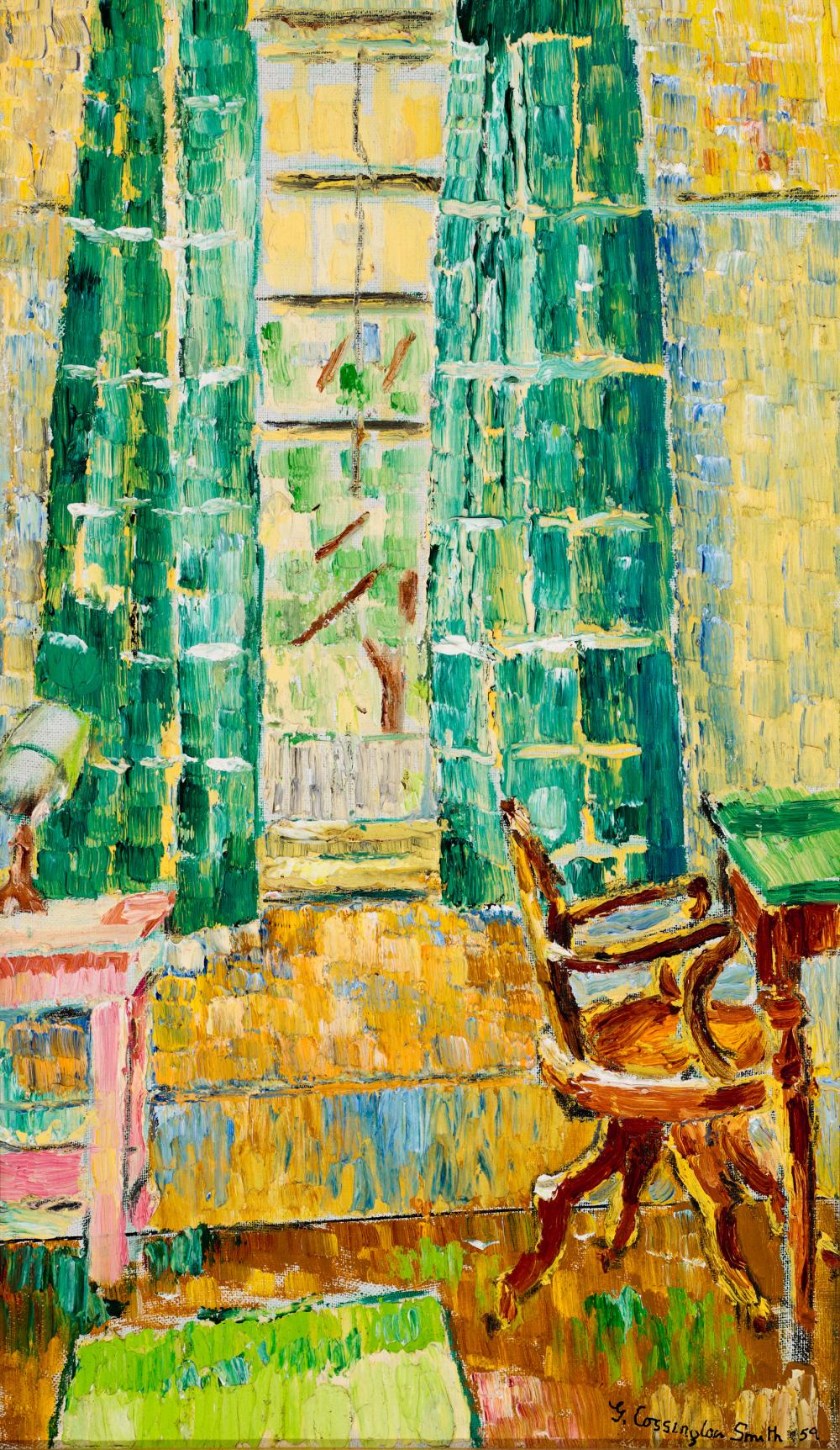 GRACE COSSINGTON SMITH, INTERIOR WITH CURTAINS, 1959 sold by Deutscher and Hackett, lot 55 — auction record photograph