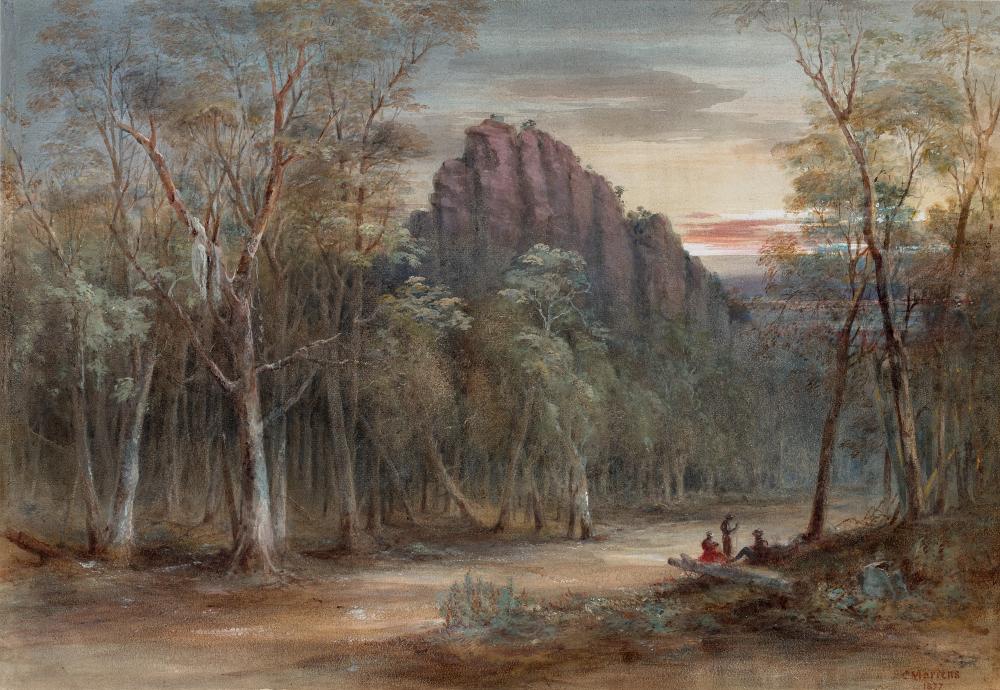 Conrad Martens comparable auction result: conrad martens road scene approach to crown ridge 1877