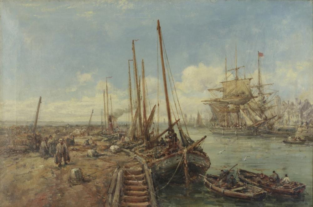 William Edward Webb comparable auction result: william edward webb british 1862 1903 the harbour at st sampsons guernsey