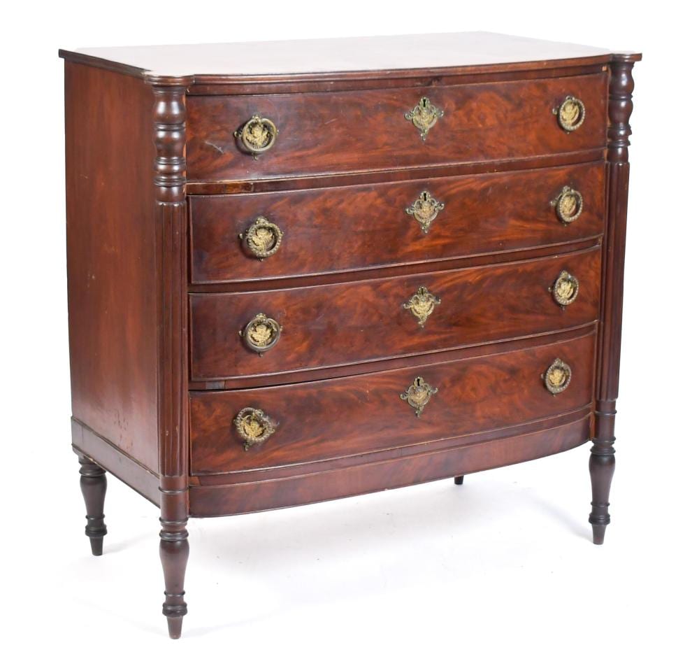 ANTIQUE FEDERAL BOSTON COOKIE CORNER CHEST. sold by William Smith Auctions, lot 90 — auction record photograph