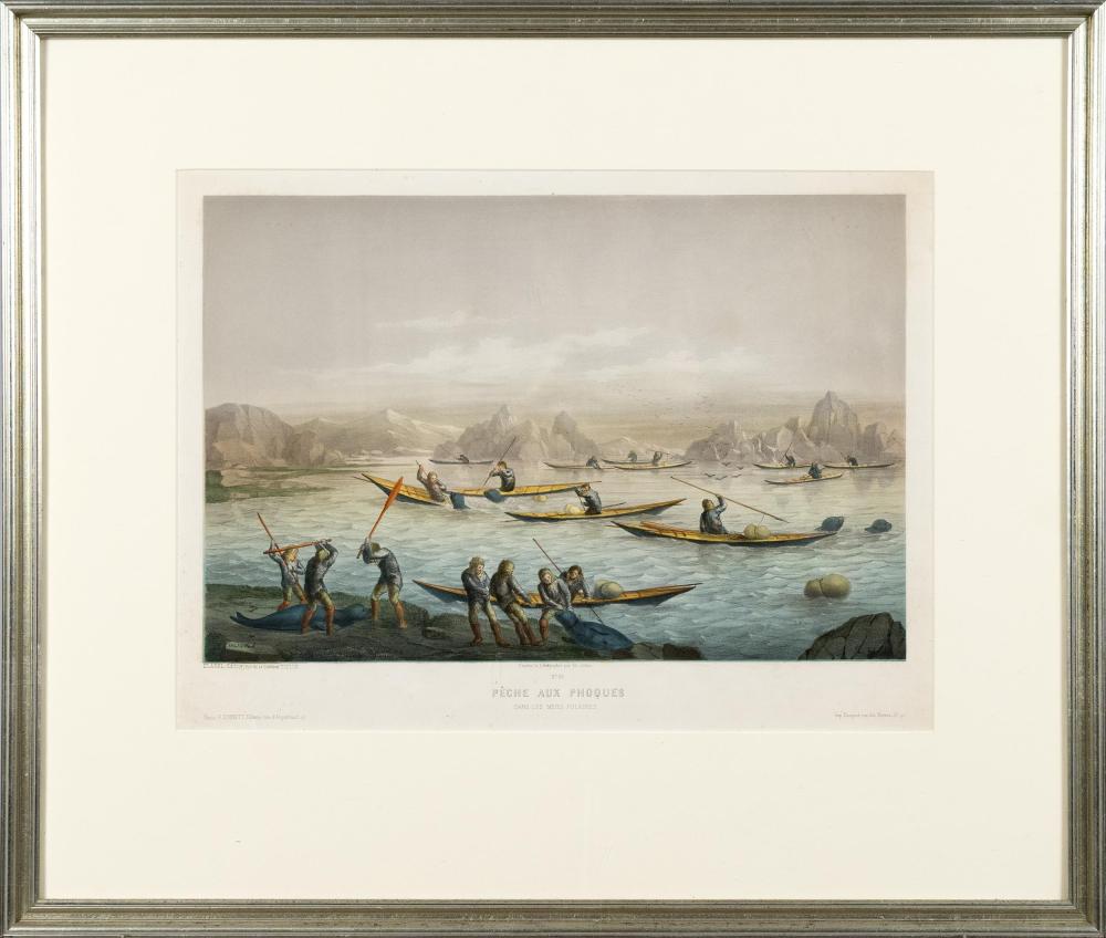 Charles Leduc comparable auction result: charles leduc inuit fishing lithograph