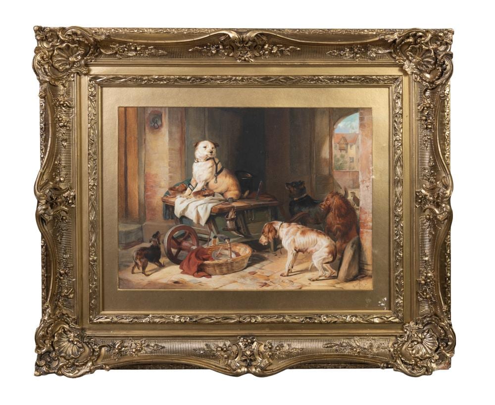Fannie Moody comparable auction result: fannie moody british 1861 1948 the butcher s cart watercolour 34 x 36cm signed