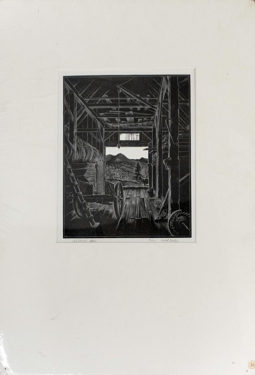 Herbert Ogden Waters comparable auction result: herbert ogden waters american 1903 1996 les smith s barn woodcut signed and numbered 36 125 l r mat size 22 x 15 in 55 9 x 38 1 cm