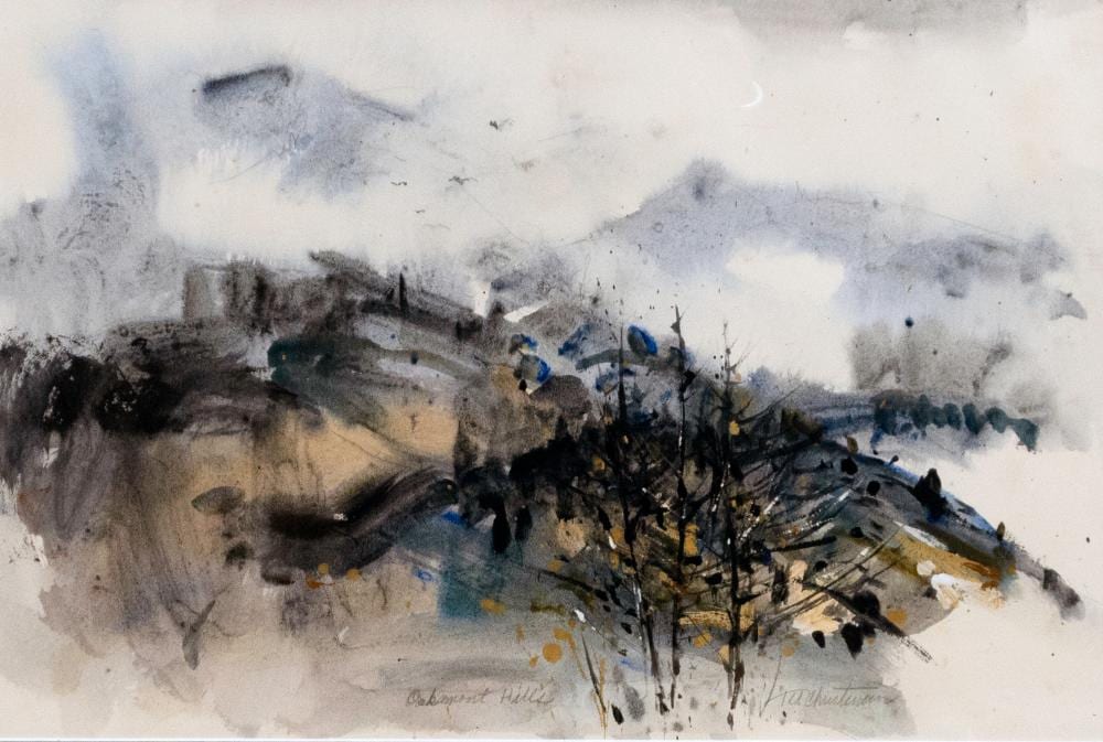 Ted Christensen comparable auction result: ted christensen 1911 1998 oakmont hills iii watercolor frame 20 3 4 x 27 in 52 7 x 68 6 cm