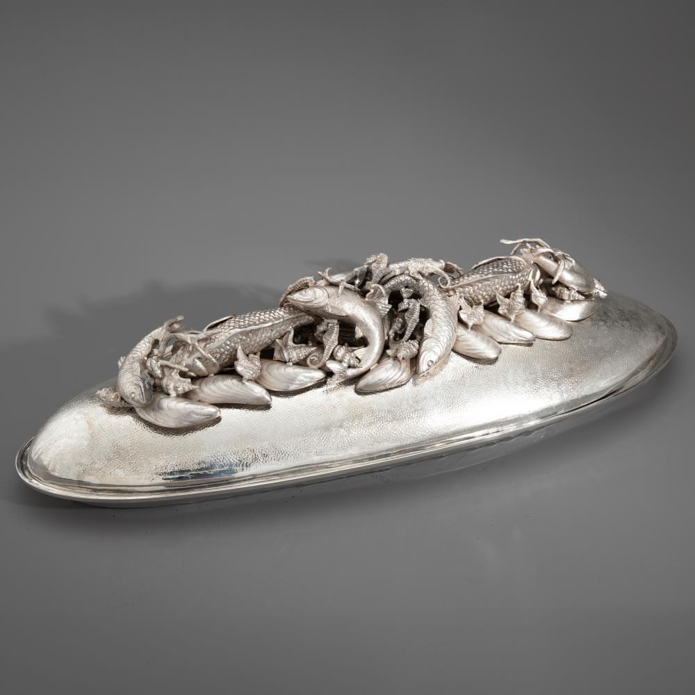 Franco Lapini comparable auction result: franco lapini florence large oval serving bowl with lid