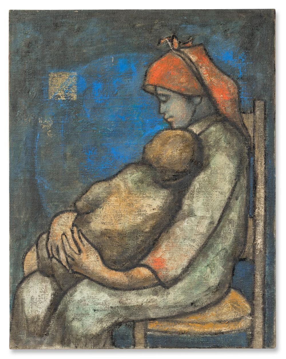 Louay Kayali comparable auction result: louay kayali 1934 aleppo 1978 aleppo the little maid oil on canvas3