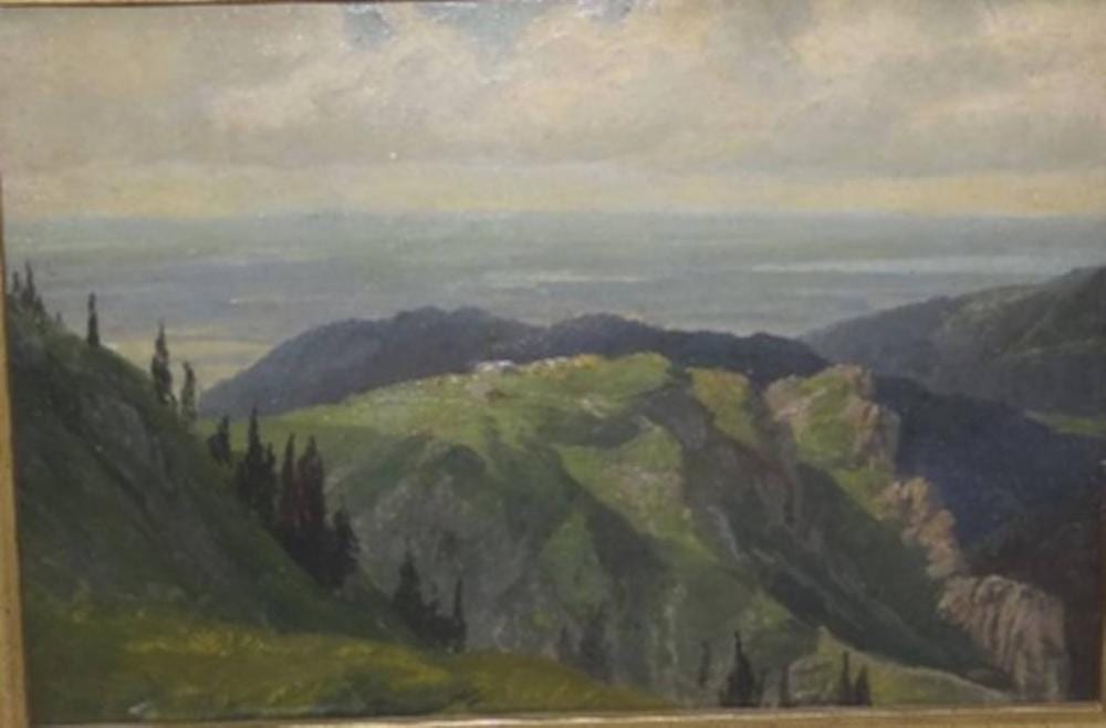 Friedrich Voltz comparable auction result: friedrich voltz 1817 1886 almlandschaft l holz verso nachlass stempel 27x19 cm gerahmt rg 27 5x36 5 cm