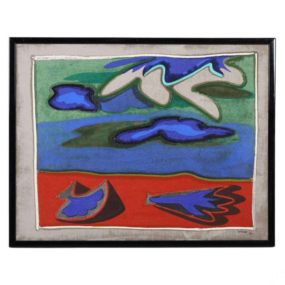 Paolo Valle comparable auction result: paolo valle b 1948 south of rio abstract painting