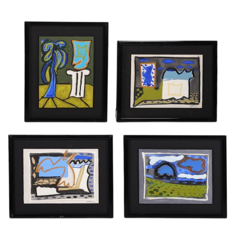Paolo Valle comparable auction result: paolo valle b 1948 italian mixed media 4 piece lot
