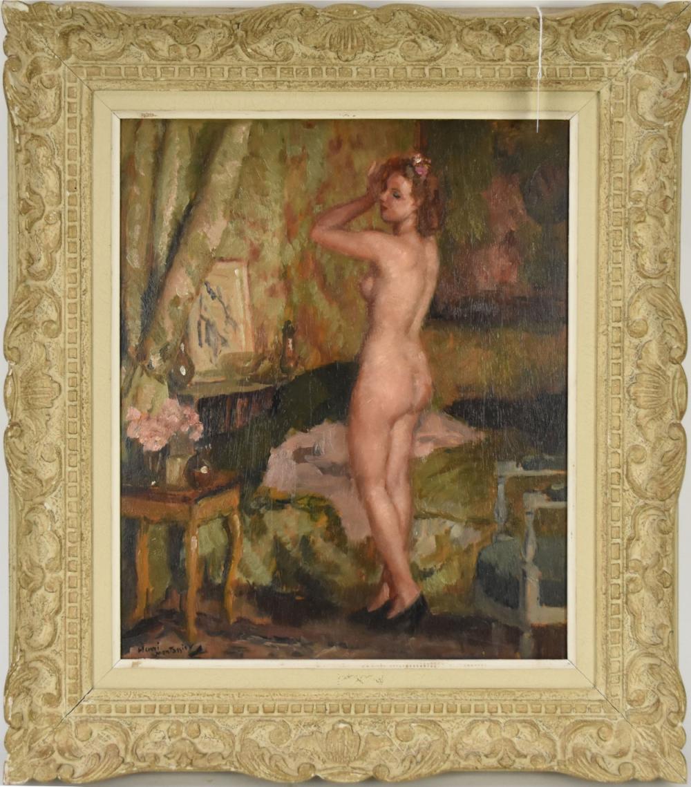 Henri Montassier comparable auction result: henri montassier france 1880 1946 oil on panel nu feminin nude condition good provenance coa waterhouse and dodd london