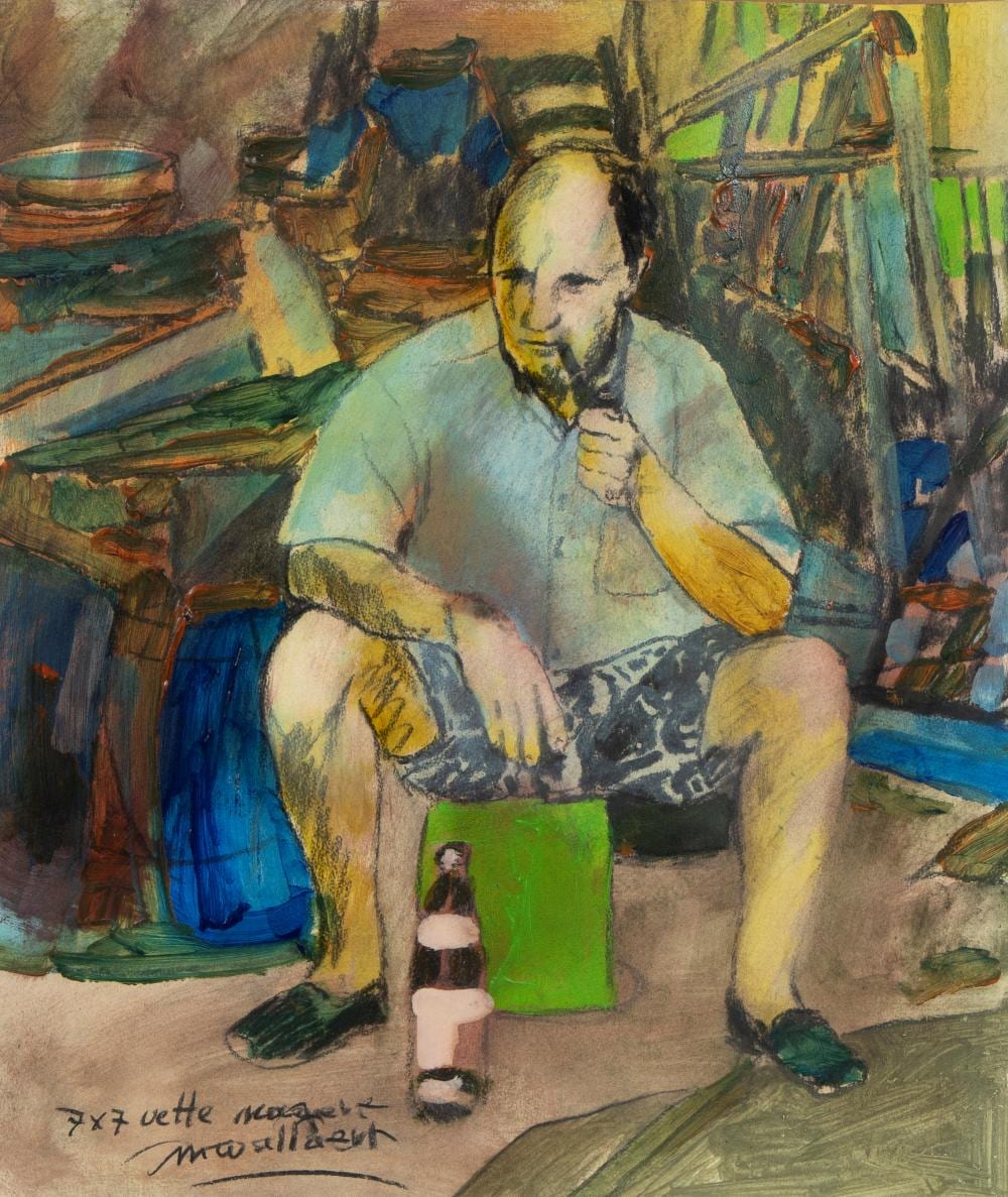 Martin Wallaert comparable auction result: martin wallaert 1944 oil on paper self portrait signed