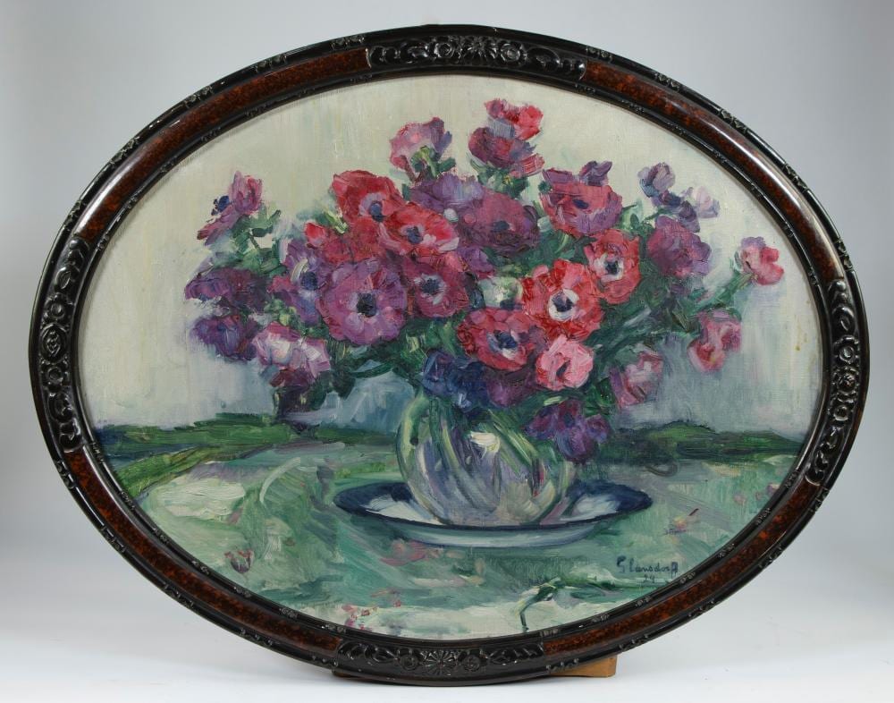Hubert Glansdorff comparable auction result: hubert glansdorff 1877 1963 oil on canvas vase with flowers signed and dated 24