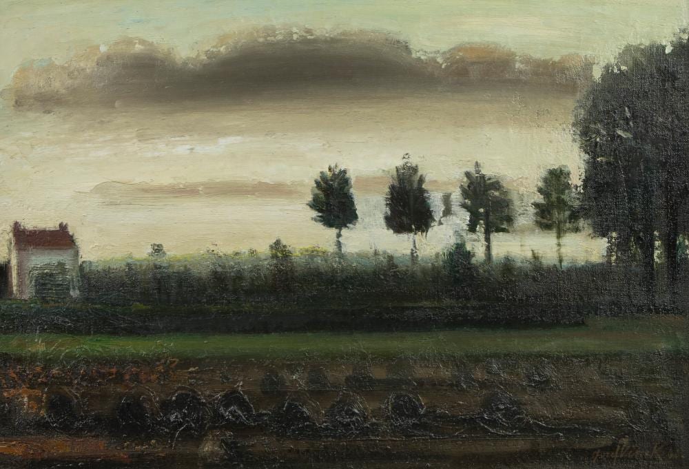Jozef Vinck comparable auction result: jozef vinck 1900 1979 oil on canvas landscape with farm signed and dated 68
