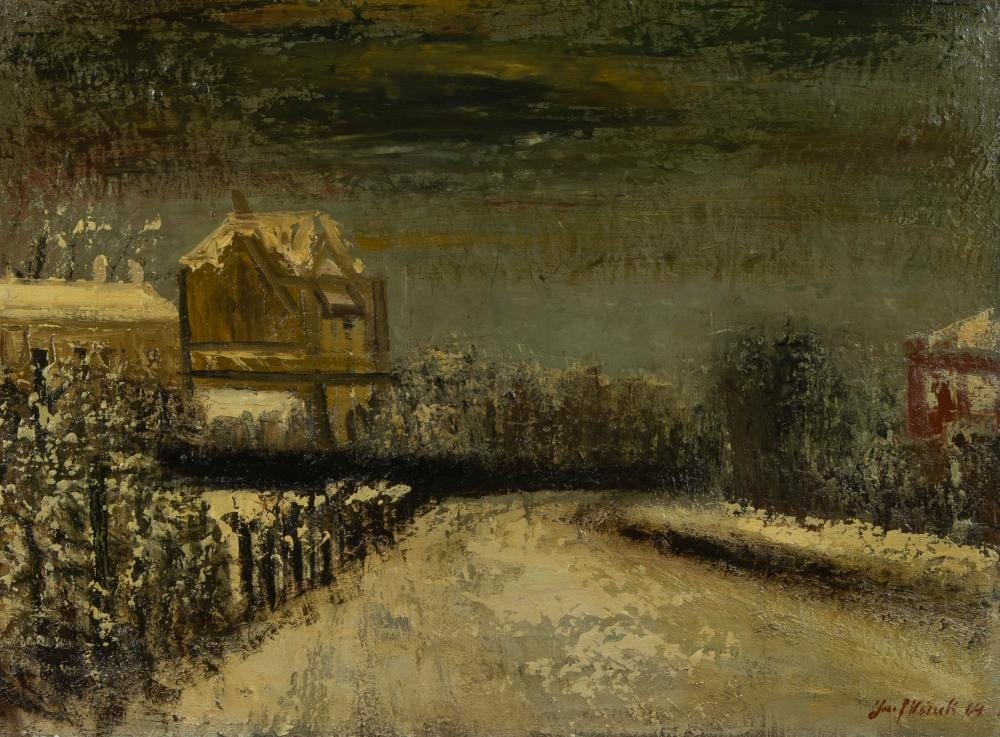 Jozef Vinck comparable auction result: jozef vinck 1900 1979 oil on panel winter avenue signed and dated 64