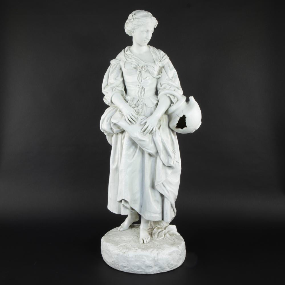 Hippolyte François Moreau comparable auction result: hippolyte fran ois moreau french 1832 1927 after bisque sculpture of a lady with broken water jug marked