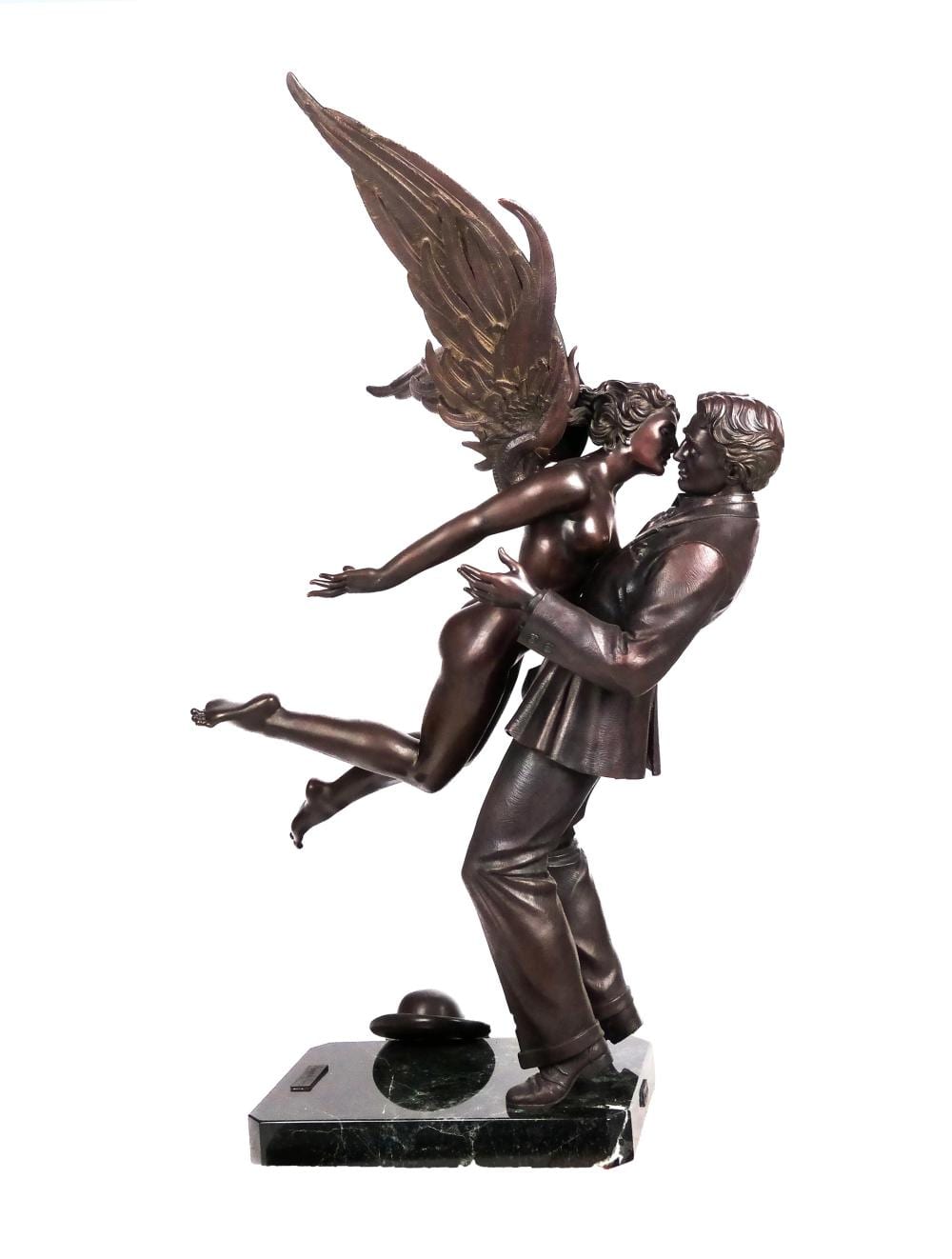 Michael Parkes "Angel Affair" Bronze on Marble sold by Roland Auctions NY, lot 417 — auction record photograph