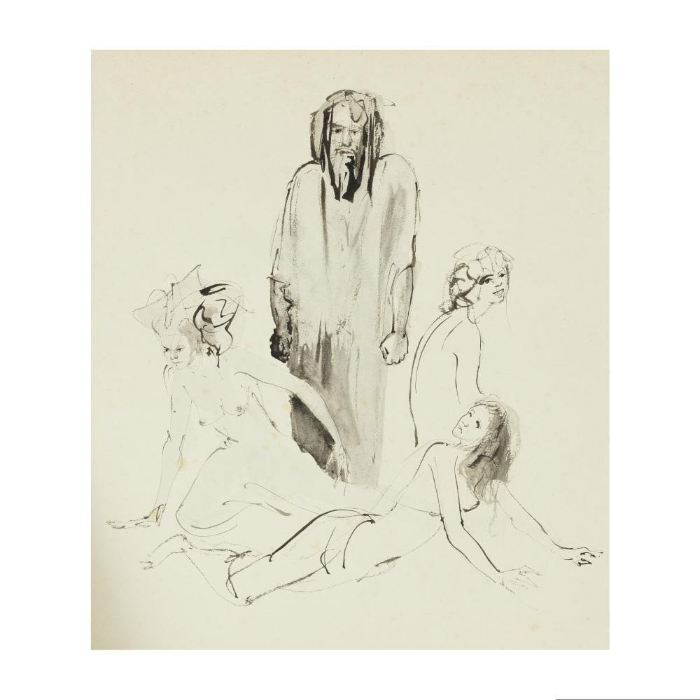 Stanislao Lepri comparable auction result: stanislao lepri 1905 1980 sans titre quatre personnages uvre recto verso