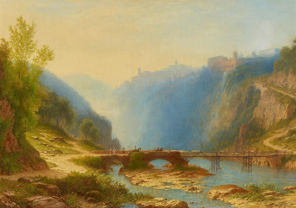 Carl Morgenstern comparable auction result: carl morgenstern bridge over the aniene below tivoli