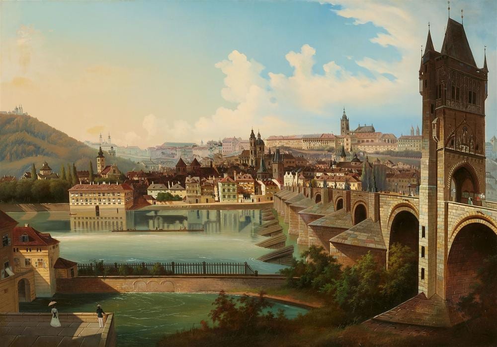 Ferdinand Lepie comparable auction result: ferdinand lepg or lepi view of prague