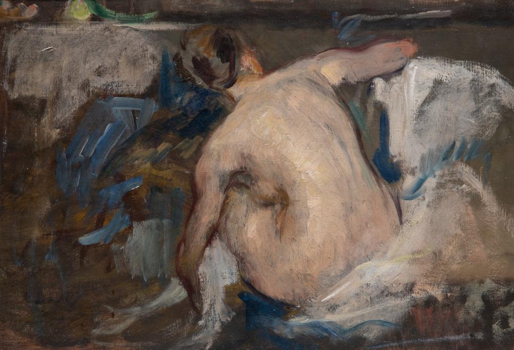 Jean Auguste Laudy comparable auction result: jean laudy 1877 1956 nude model seen from the back oil on canvas 45 x 64 cm 17 7 x 25 2 in frame 60 x 80 cm 23 6 x 31 1 2 in