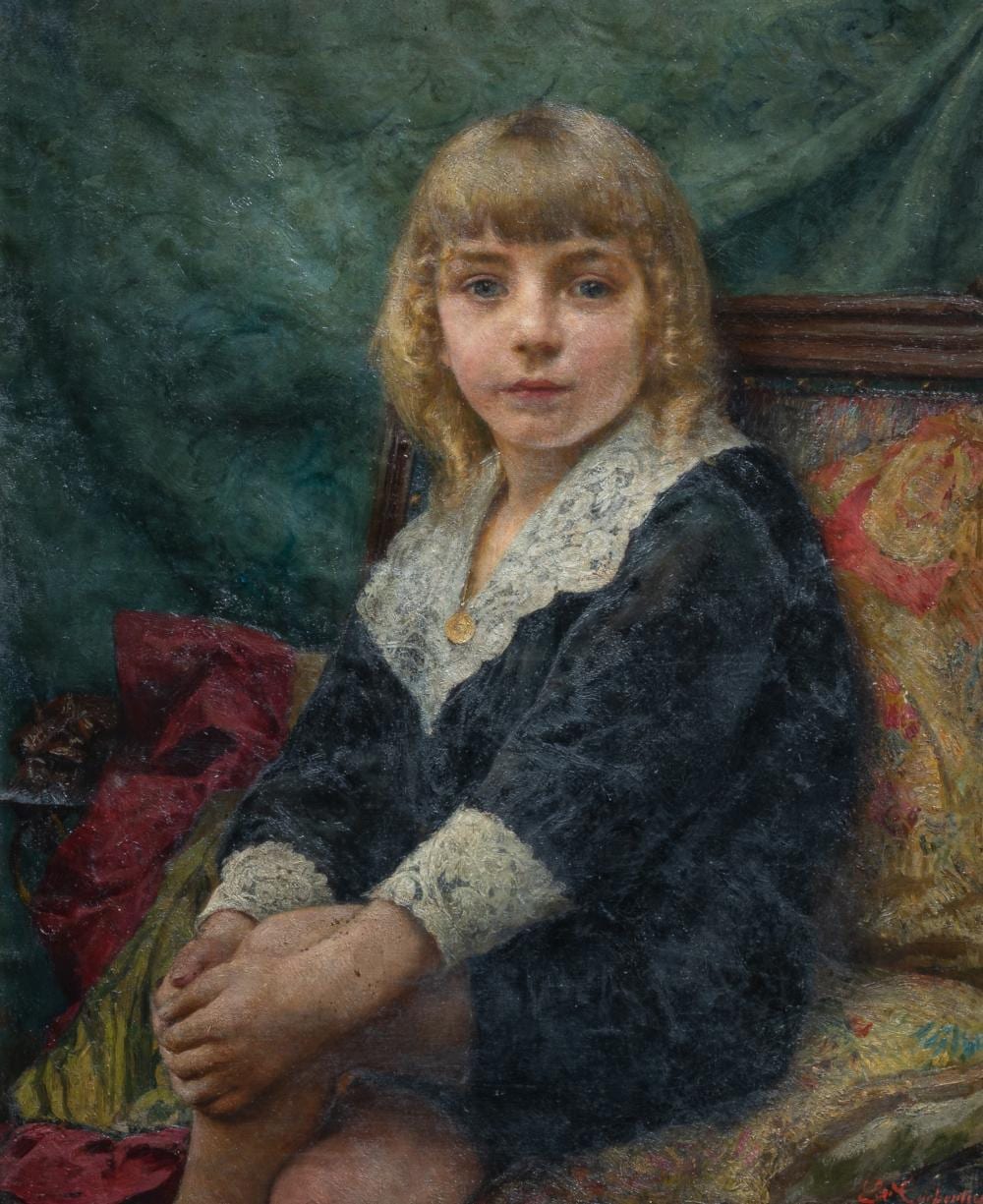 Evariste Carpentier comparable auction result: evariste carpentier 1845 1922 portrait of a young girl oil on canvas 74 x 62 cm 29 1 x 24 4 in frame 96 x 83 cm 37 8 x 32 6 in