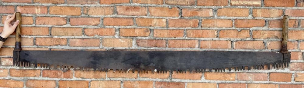 Antique Crosscut Logging Saw sold by Davis Brothers Auction, lot 998 — auction record photograph