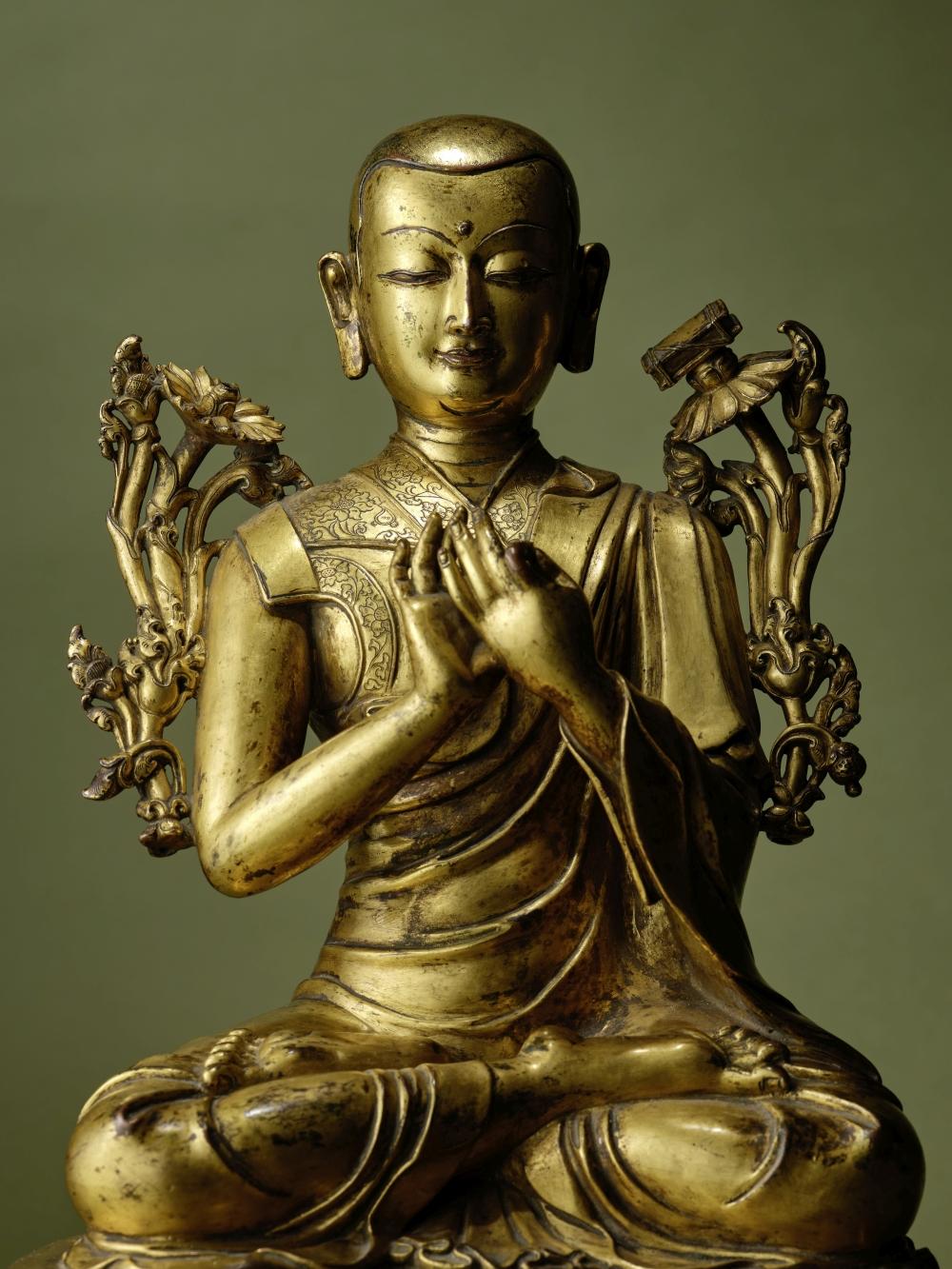 A Gilt Copper Alloy Figure Of Sakya Pandita Tibet, CIRCA 1480-90 comparable sale