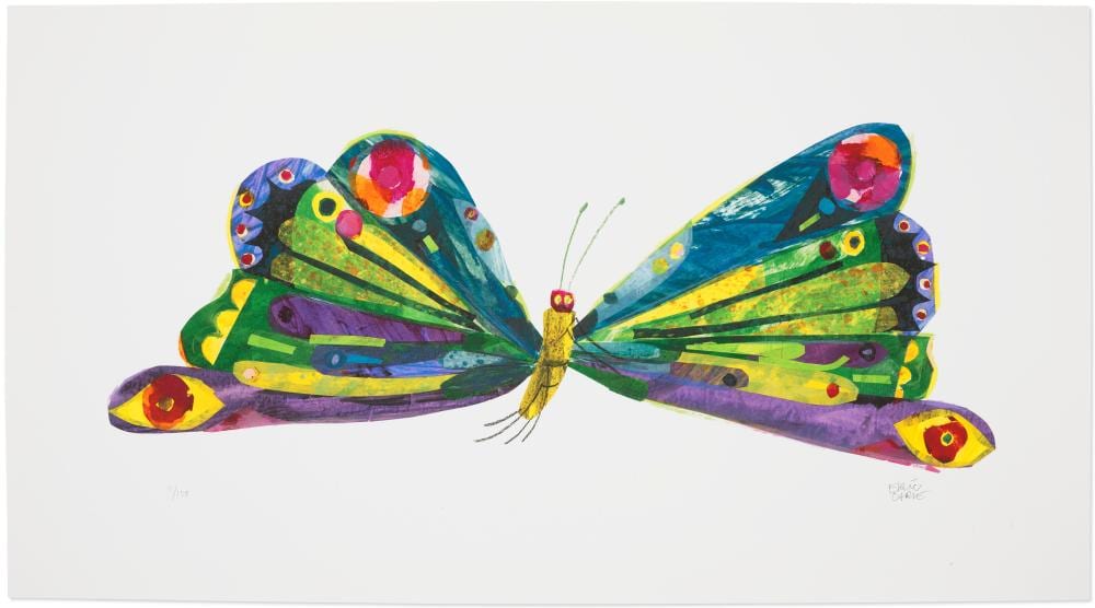 Eric Carle comparable auction result: eric carle 1929 2021 butterfly sheet 11 x 19 7 8 in 279 x 509 mm