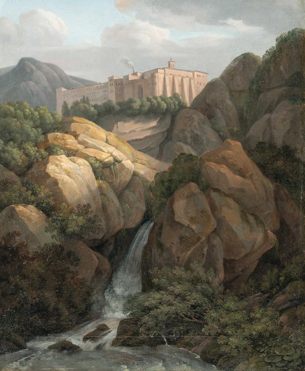 Jacob Wilhelm Mechau comparable auction result: jacob wilhelm mechau 1745 leipzig dresden 1808 das kloster santa scolastica bei subiaco the santa scolastica monastery near subiaco